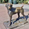 Custom high quality life size metal bronze standing dog statue sculpture
